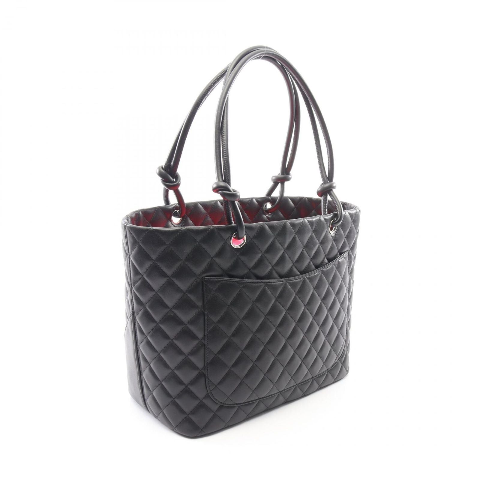 Chanel Tote Cambon Line Large Black Enamel Leather Patent — view 2