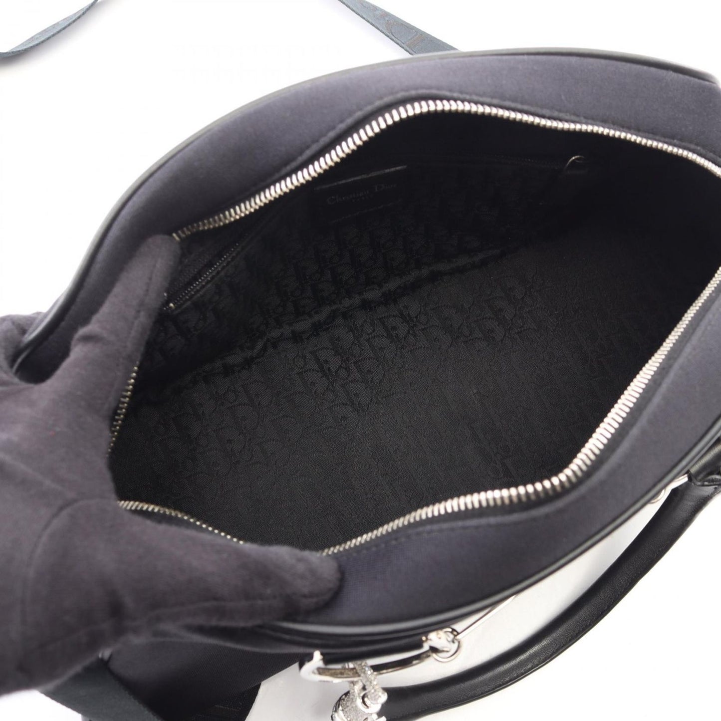 Dior Hardcore Bowling Bag 2-Way Black Leather — view 3