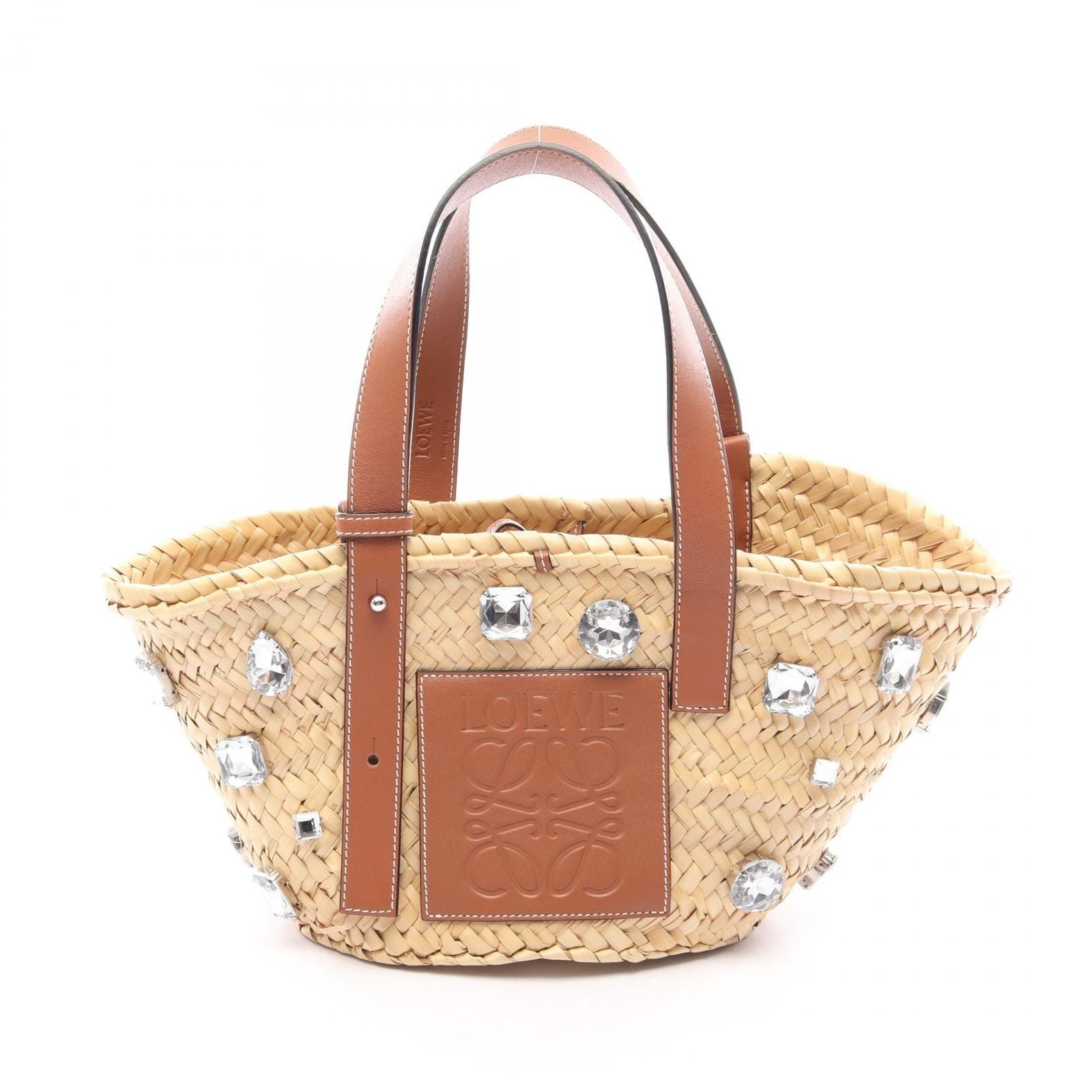 Loewe Handbag Basket Bag Bijoux Natural Brown Leather Small