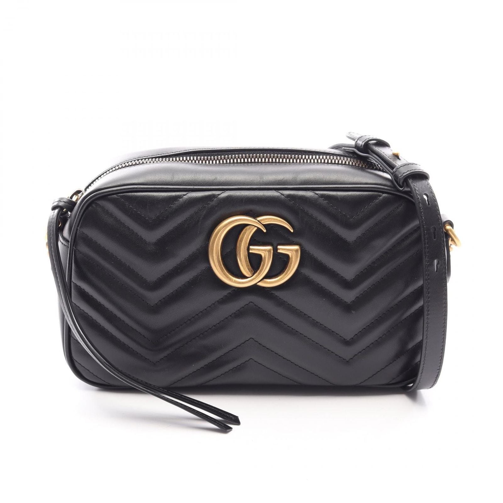 Gucci Shoulder Bag GG Marmont Black Leather Small
