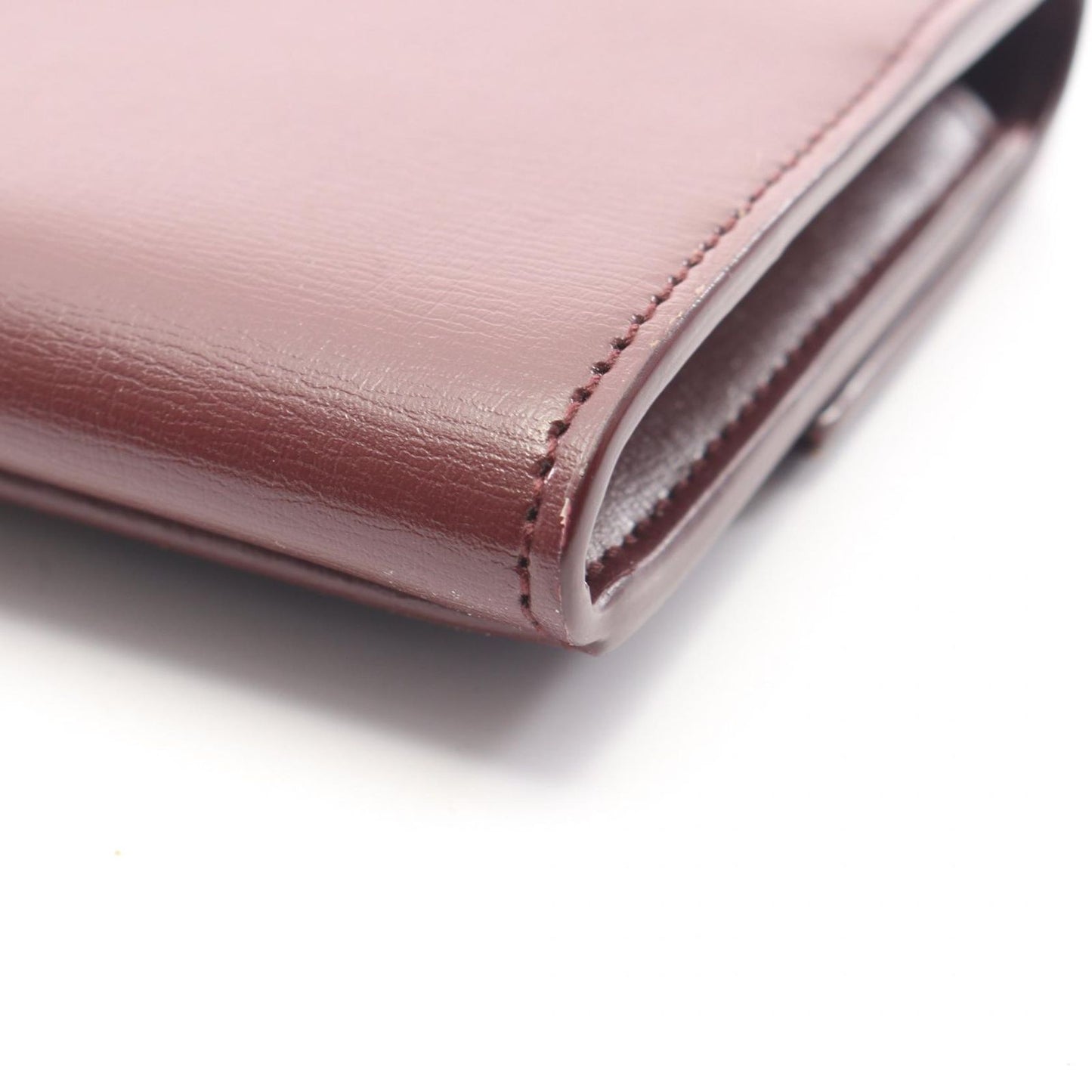 Saint Laurent Paris Card Case Bordeaux Leather Compact — view 8