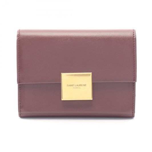 Saint Laurent Paris Card Case Bordeaux Leather Compact