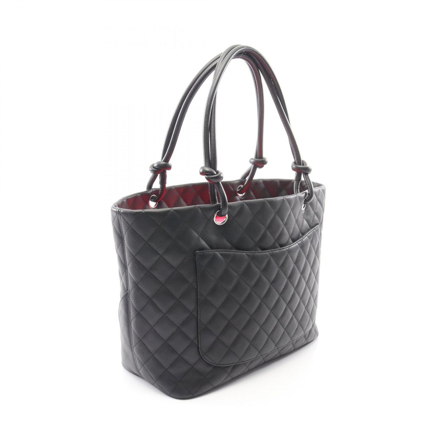 Chanel Tote Cambon Line Large Black Enamel Leather Patent — view 2