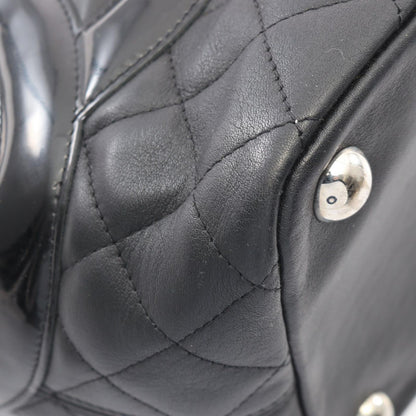 Chanel Tote Cambon Line Large Black Enamel Leather Patent — view 7