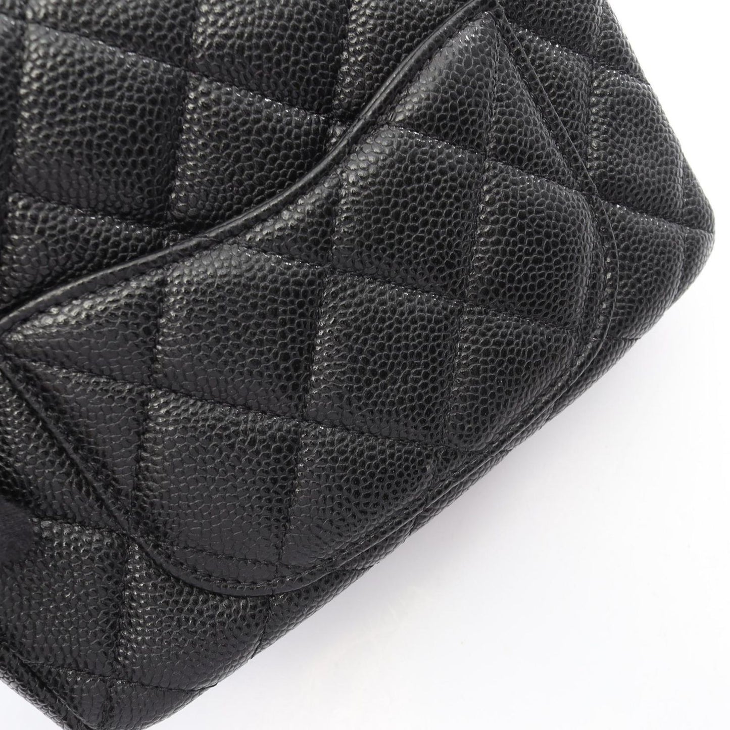 Chanel Shoulder Bag Mini Quilted CC Snake Black Caviar Leather Mini Chain — view 8