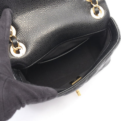 Chanel Shoulder Bag Mini Quilted CC Snake Black Caviar Leather Mini Chain — view 3