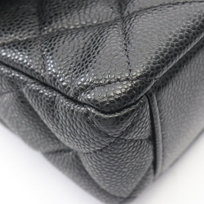 Chanel Shoulder Bag Mini Quilted CC Snake Black Caviar Leather Mini Chain — view 9