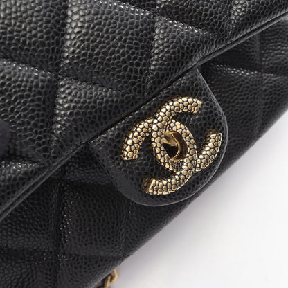 Chanel Shoulder Bag Mini Quilted CC Snake Black Caviar Leather Mini Chain — view 7