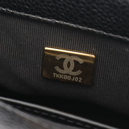 Chanel Shoulder Bag Mini Quilted CC Snake Black Caviar Leather Mini Chain — view 5