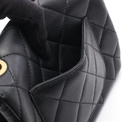 Chanel Shoulder Bag Mini Flap Quilted Black Leather — view 6