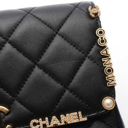 Chanel Shoulder Bag Mini Flap Quilted Black Leather — view 9