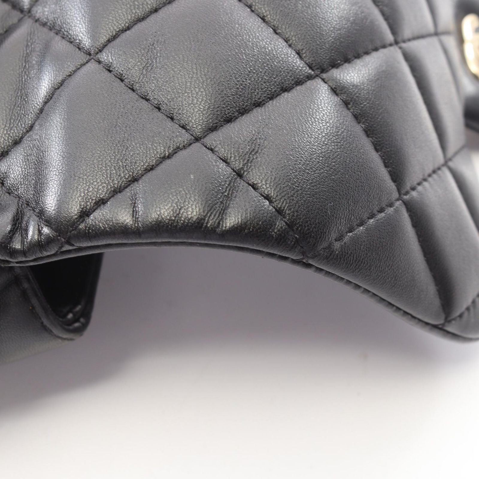 Chanel Shoulder Bag Quilted Small Flap Black Lambskin Chain — view 7