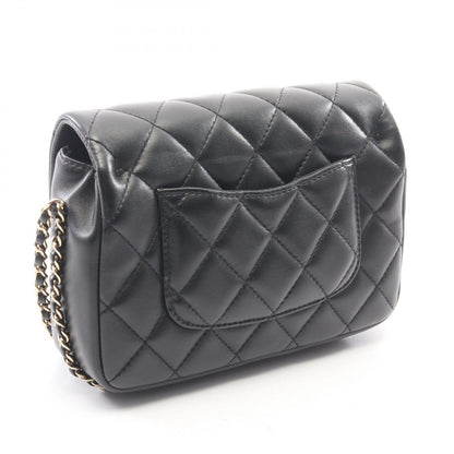 Chanel Shoulder Bag Quilted Small Flap Black Lambskin Chain — view 2