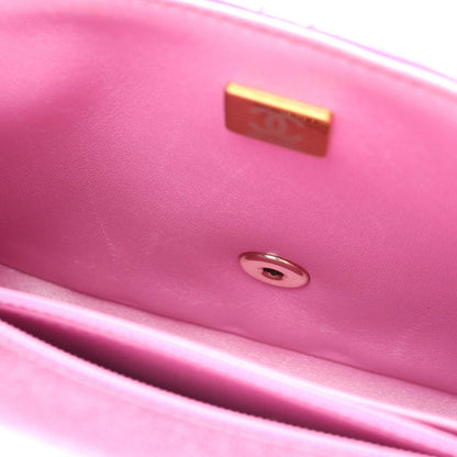 Chanel Shoulder Bag Quilted Mini Flap Metallic Leather Small Chain — view 6