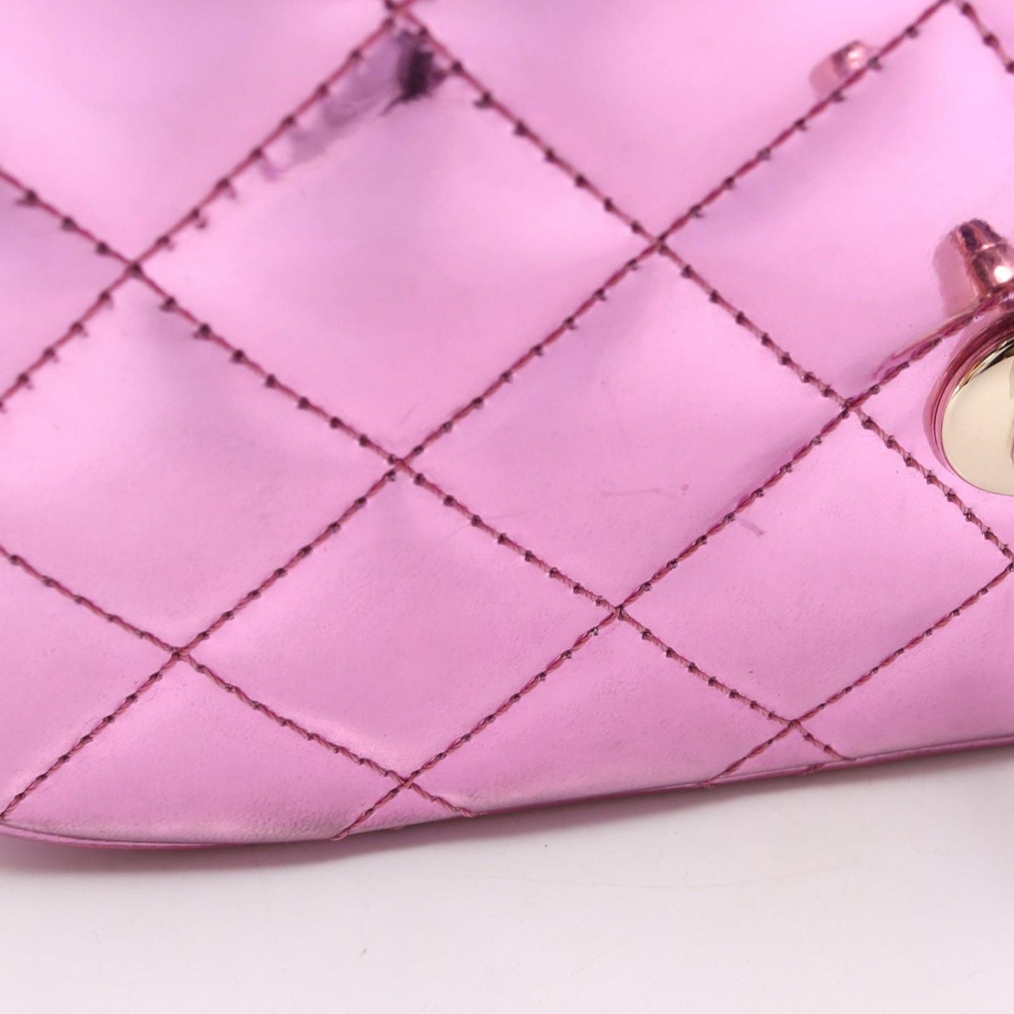 Chanel Shoulder Bag Quilted Mini Flap Metallic Leather Small Chain — view 9