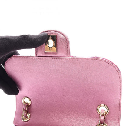 Chanel Shoulder Bag Quilted Mini Flap Metallic Leather Small Chain — view 8