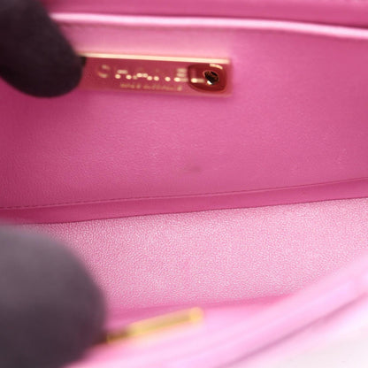 Chanel Shoulder Bag Quilted Mini Flap Metallic Leather Small Chain — view 7