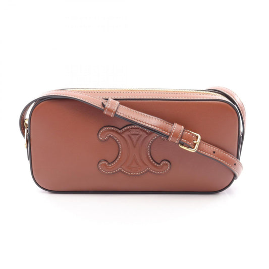 Celine Shoulder Bag Mini Camera Cuill Triomphe Brown Leather