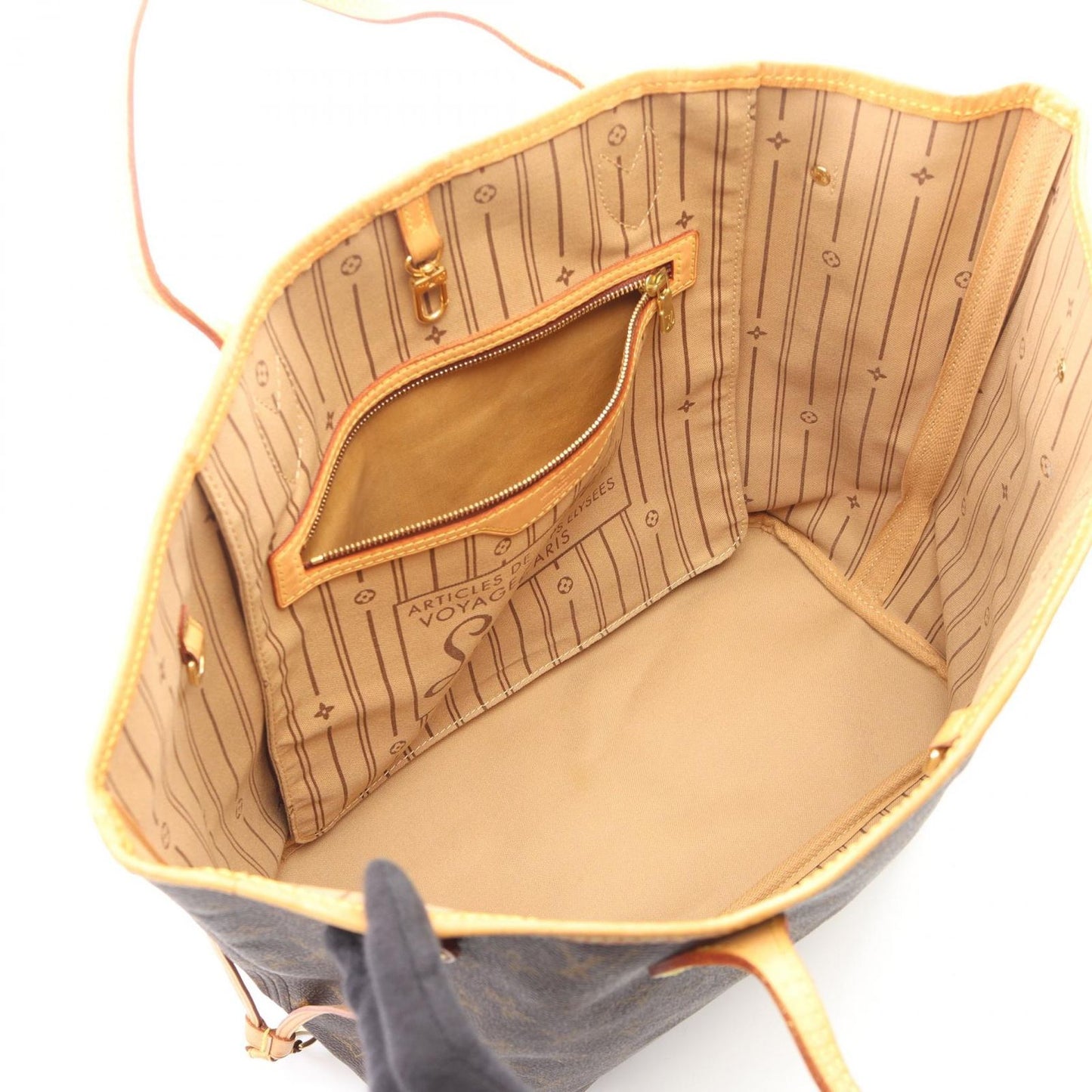 Louis Vuitton Tote Neverfull MM Monogram Canvas Leather — view 3