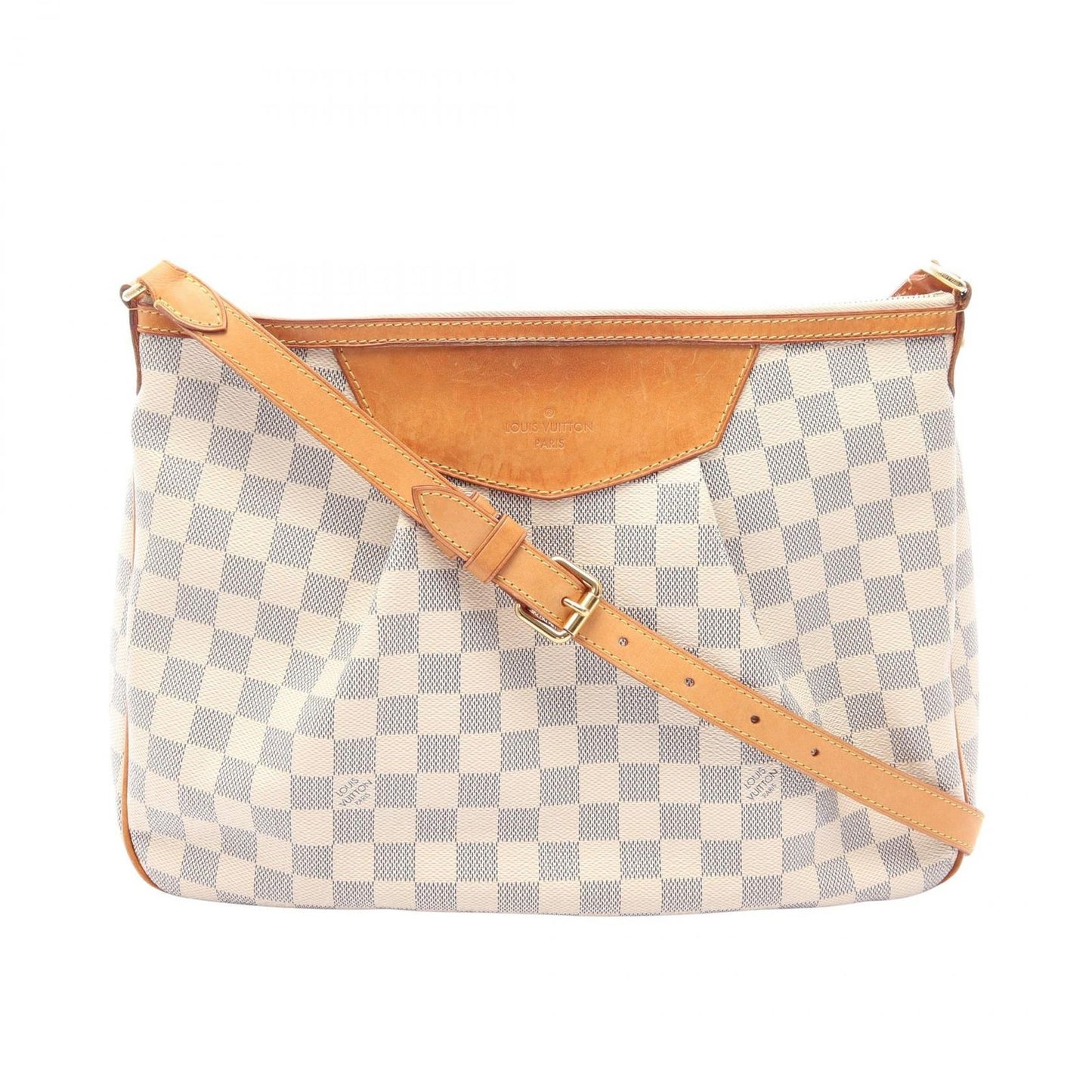 Louis Vuitton Shoulder Bag Syracuse MM Damier Azur Canvas Leather