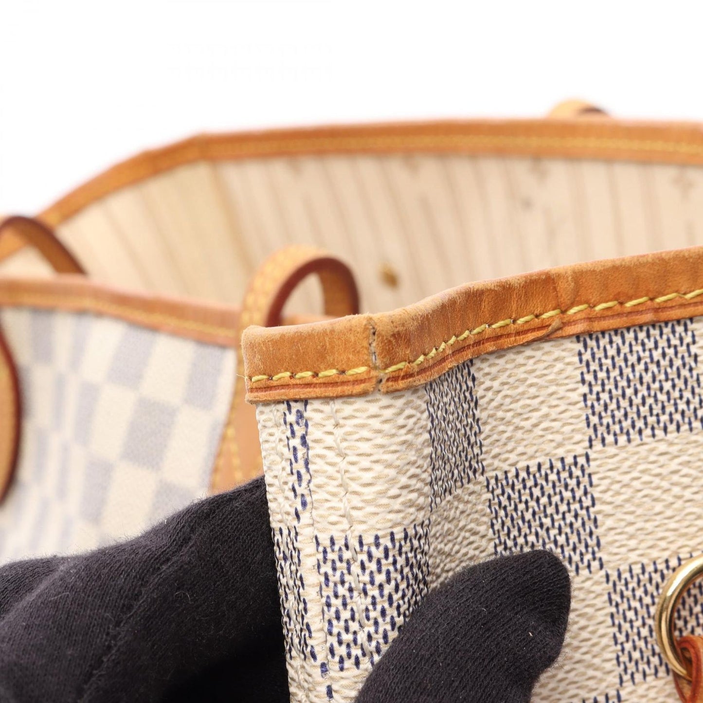 Louis Vuitton Tote Neverfull MM Damier Azur Canvas Leather — view 9
