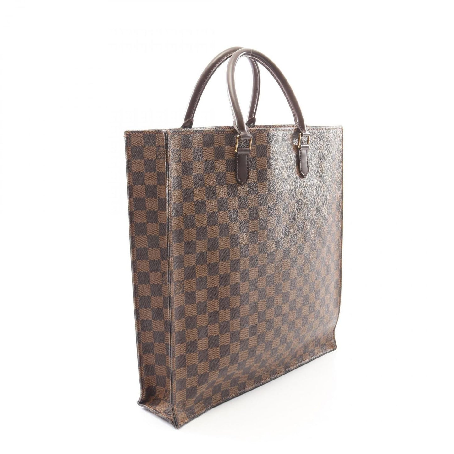 Louis Vuitton Tote Sac Plat Damier Ebene Canvas Leather Sac — view 2