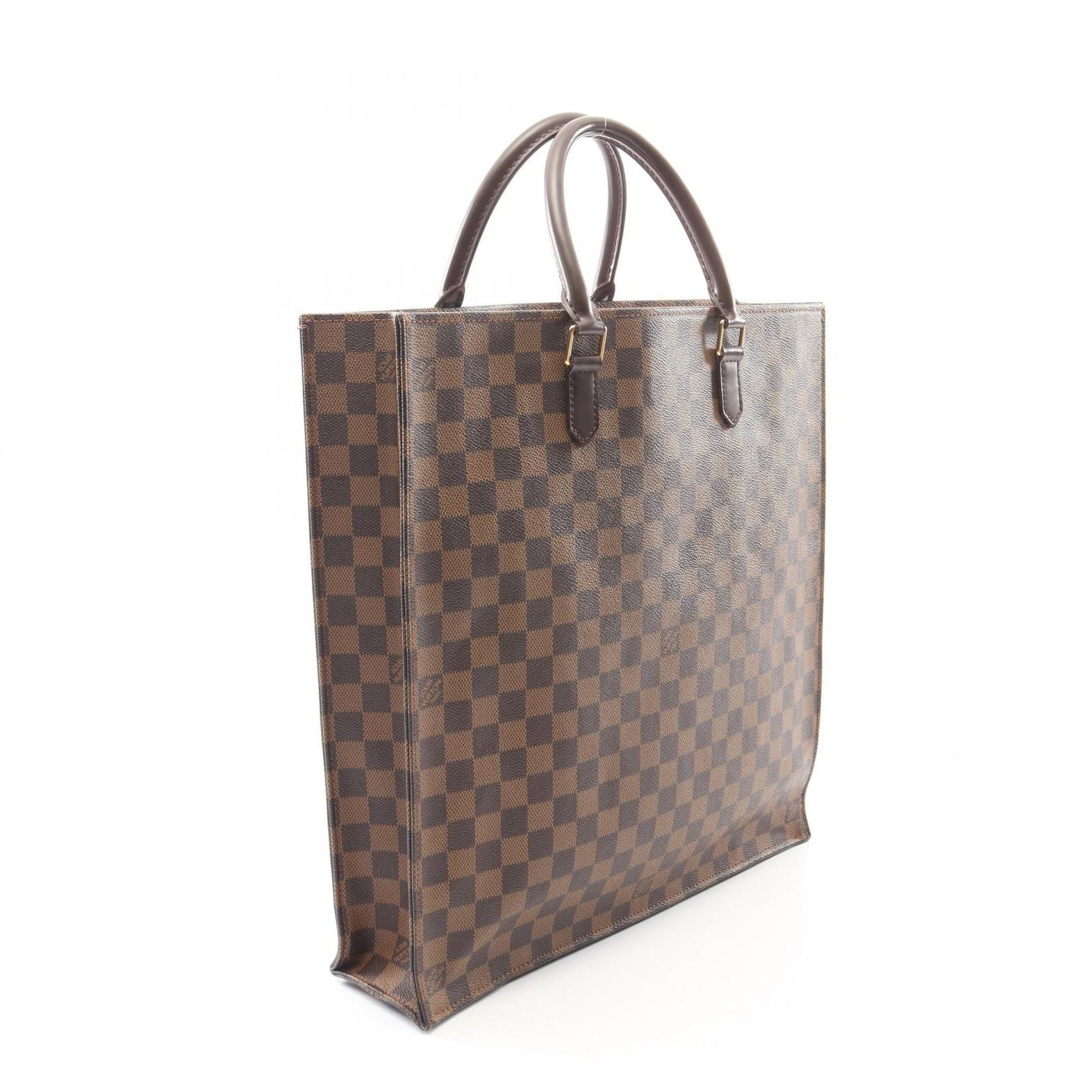 Louis Vuitton Tote Sac Plat Damier Ebene Canvas Leather Sac — view 2