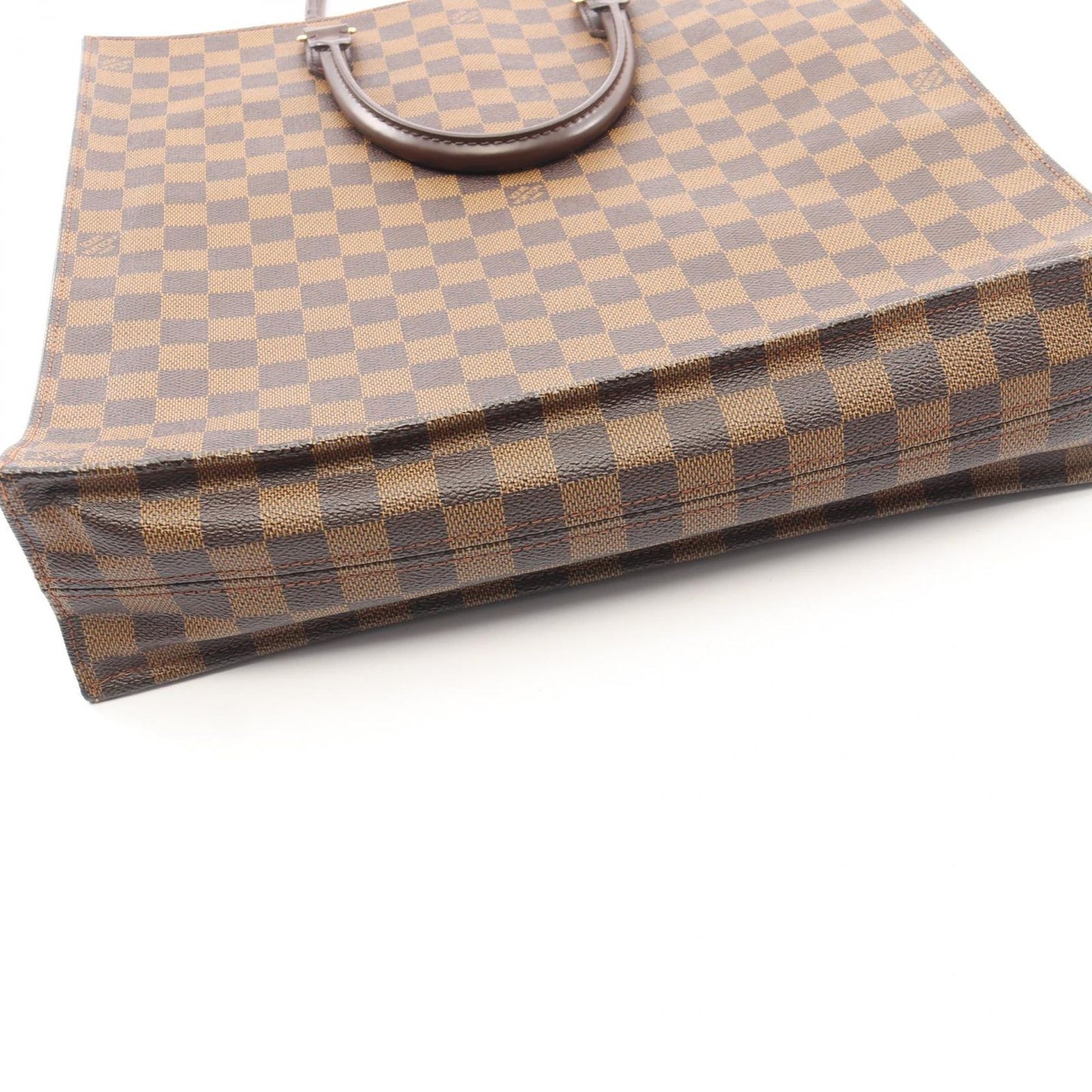 Louis Vuitton Tote Sac Plat Damier Ebene Canvas Leather Sac — view 9