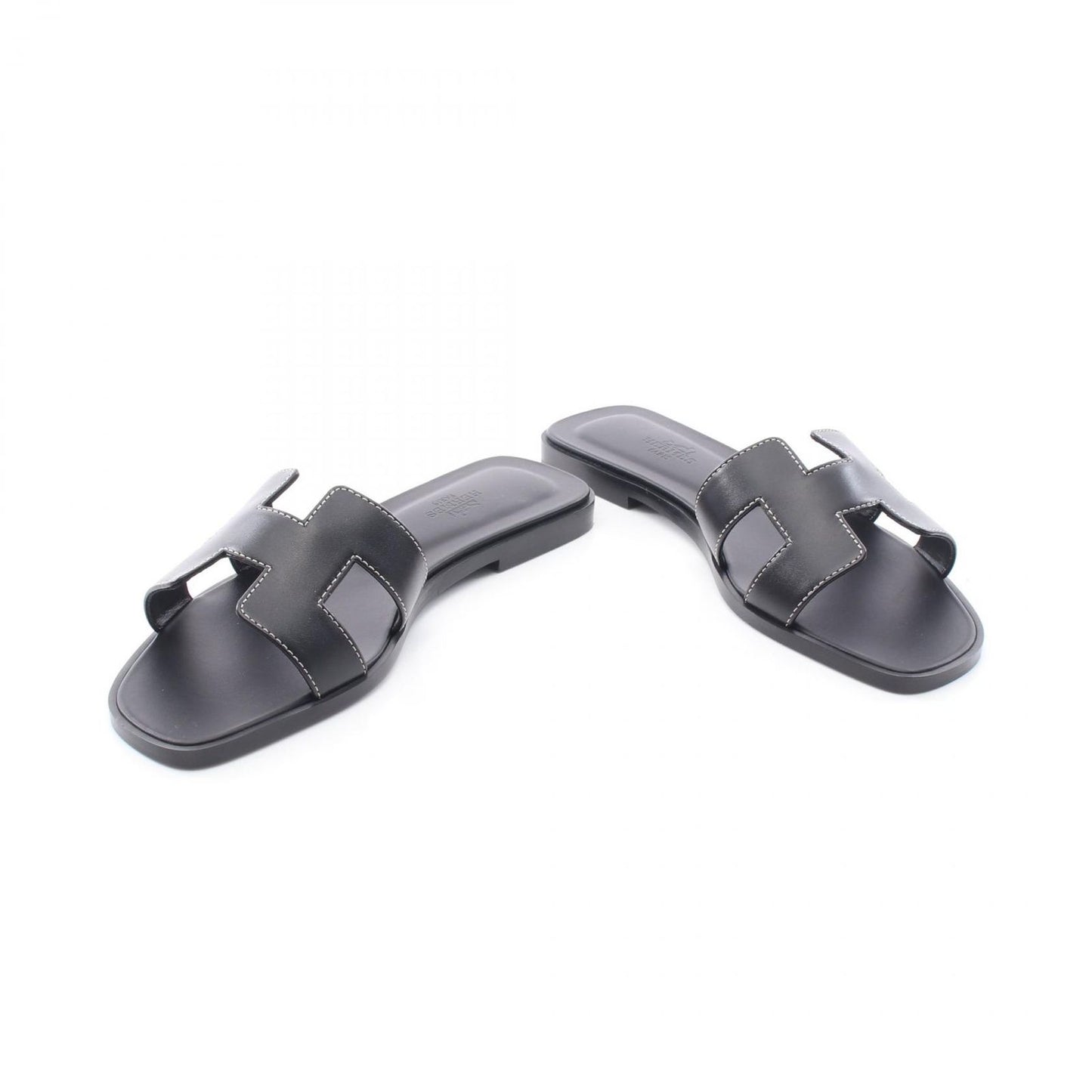 Hermes Sandals Oran Black Leather — view 3