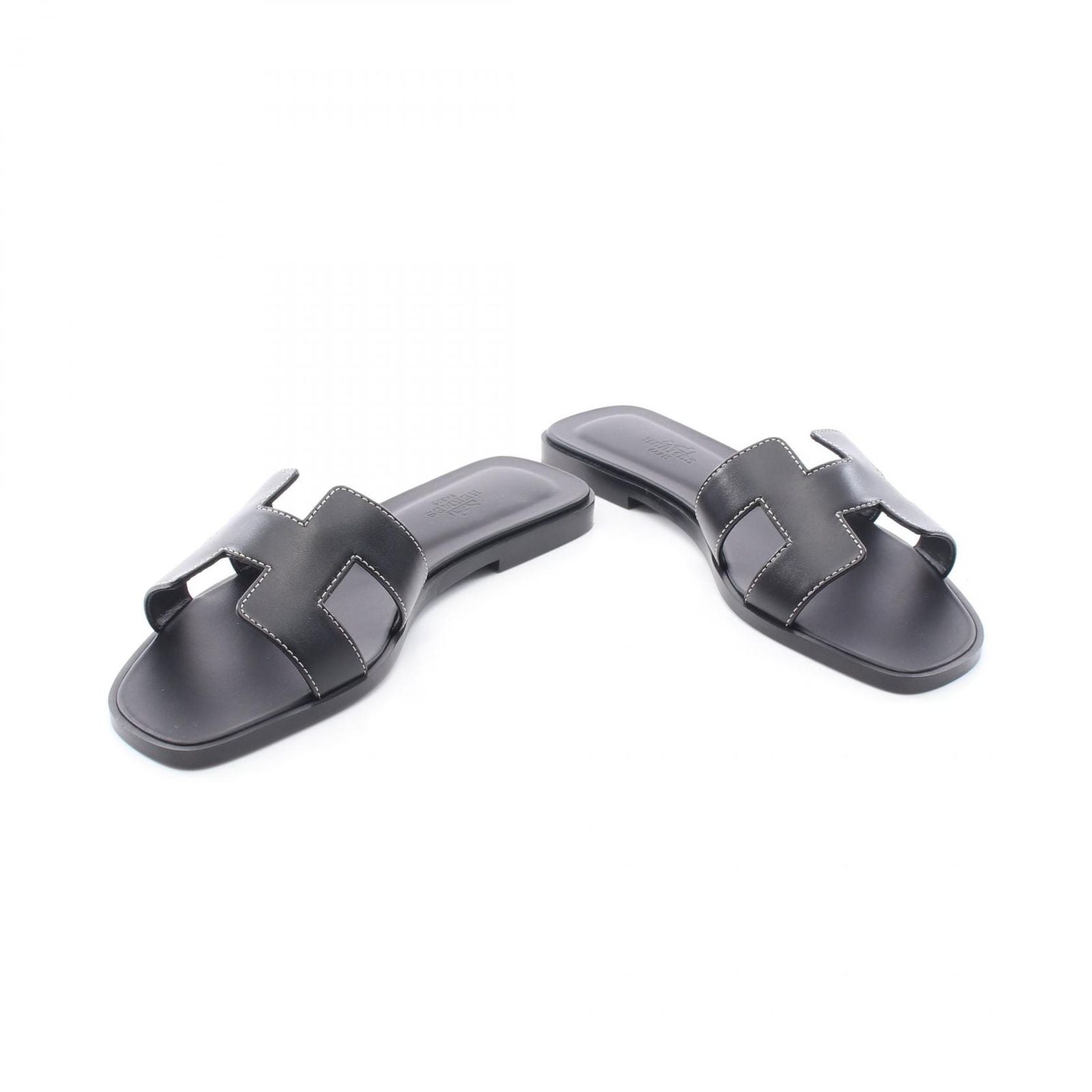 Hermes Sandals Oran Black Leather — view 3