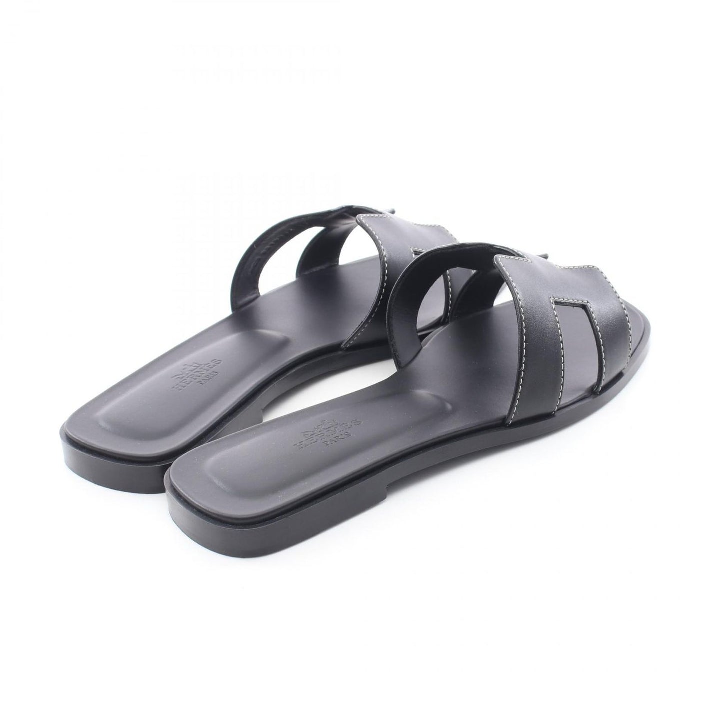 Hermes Sandals Oran Black Leather — view 2