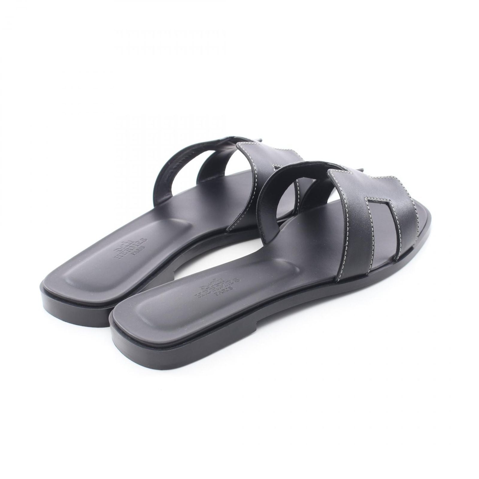 Hermes Sandals Oran Black Leather — view 2