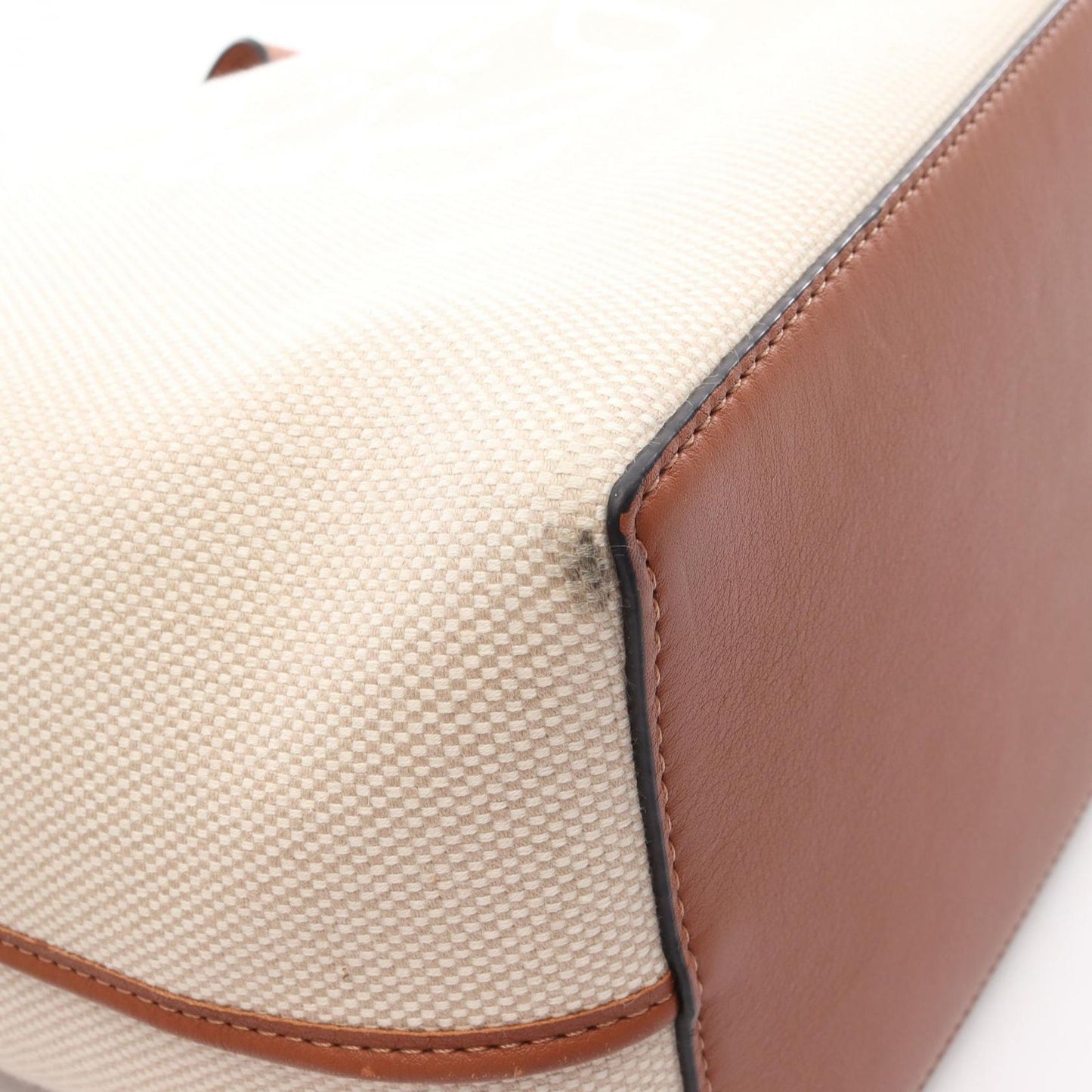 Loewe Tote Anagram 2-Way Natural Brown Canvas Leather Small — view 7