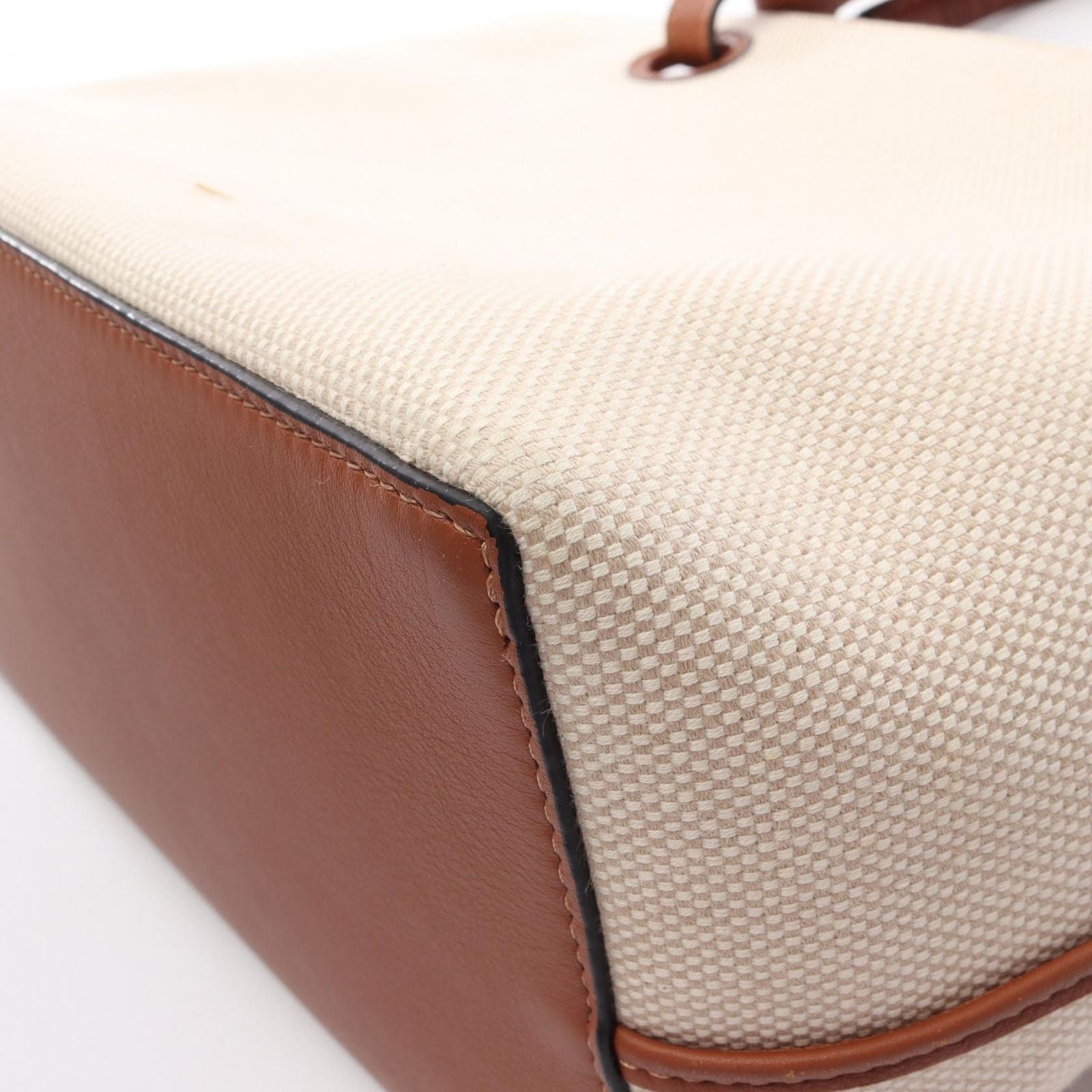 Loewe Tote Anagram 2-Way Natural Brown Canvas Leather Small — view 8