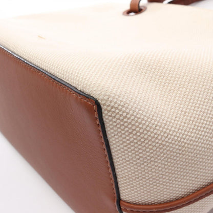 Loewe Tote Anagram 2-Way Natural Brown Canvas Leather Small — view 8