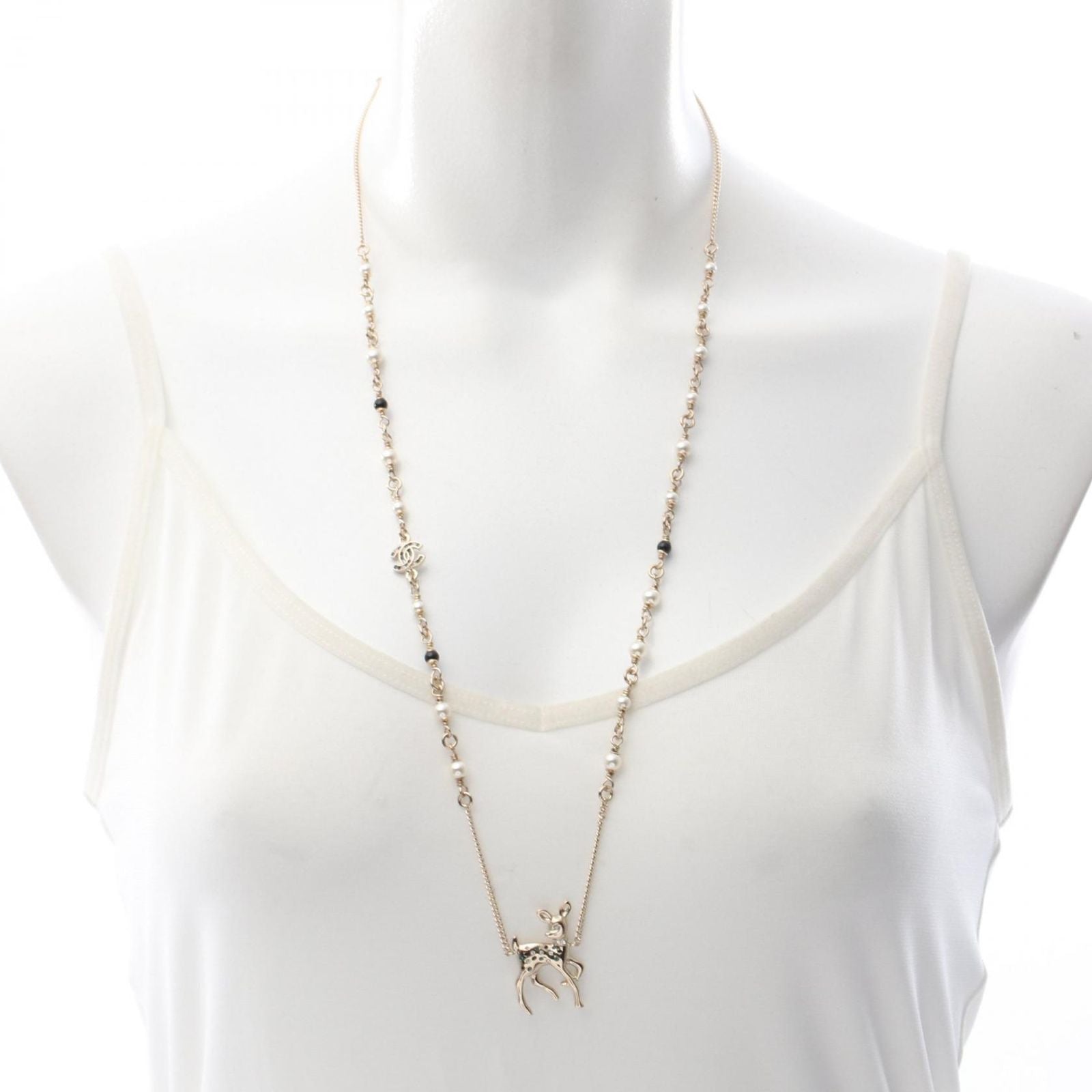 Chanel Necklace Earrings Gift CC Logo Bambi — view 7