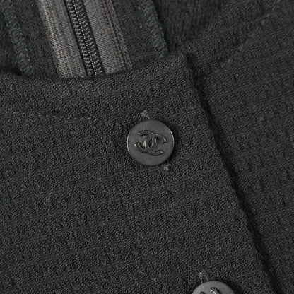 Chanel Dress CC Logo Button Short Sleeve Wool — view 9