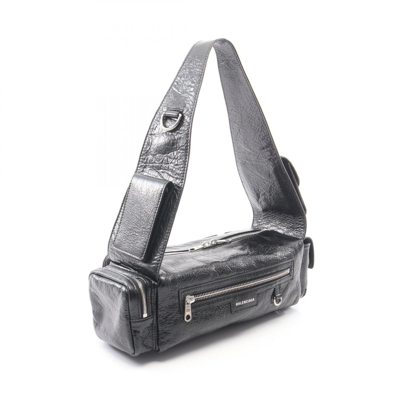 Balenciaga Shoulder Bag Superbusy Black Leather XS — view 2