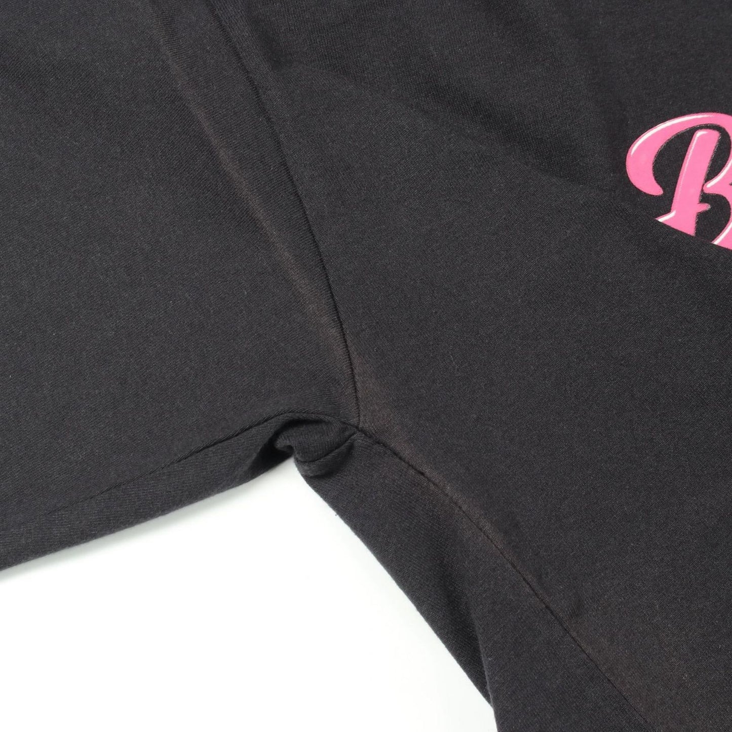 Balenciaga Short Sleeve T-Shirt Logo Black Pink Cotton — view 6