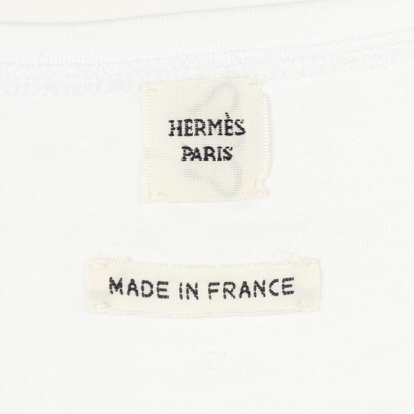 Hermes Short Sleeve T-Shirt Embroidered with Pocket Cotton — view 3