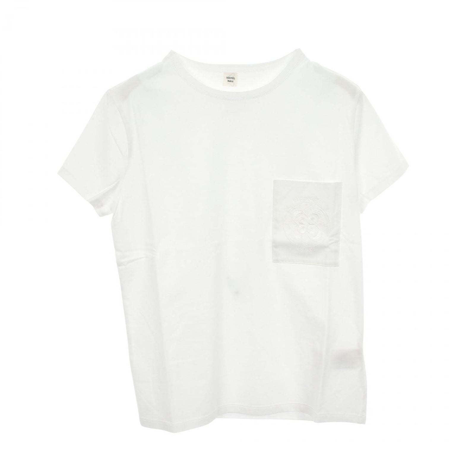 Hermes Short Sleeve T-Shirt Embroidered with Pocket Cotton