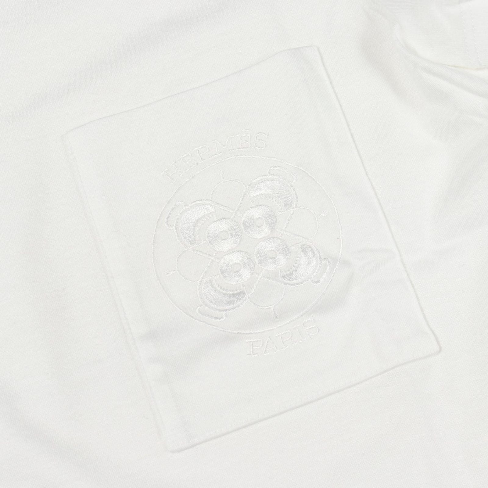Hermes Short Sleeve T-Shirt Embroidered with Pocket Cotton — view 5