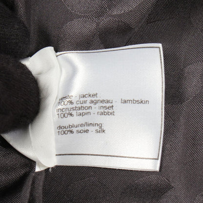 Chanel Vest CC Logo Zip Up Black Lambskin Leather — view 5