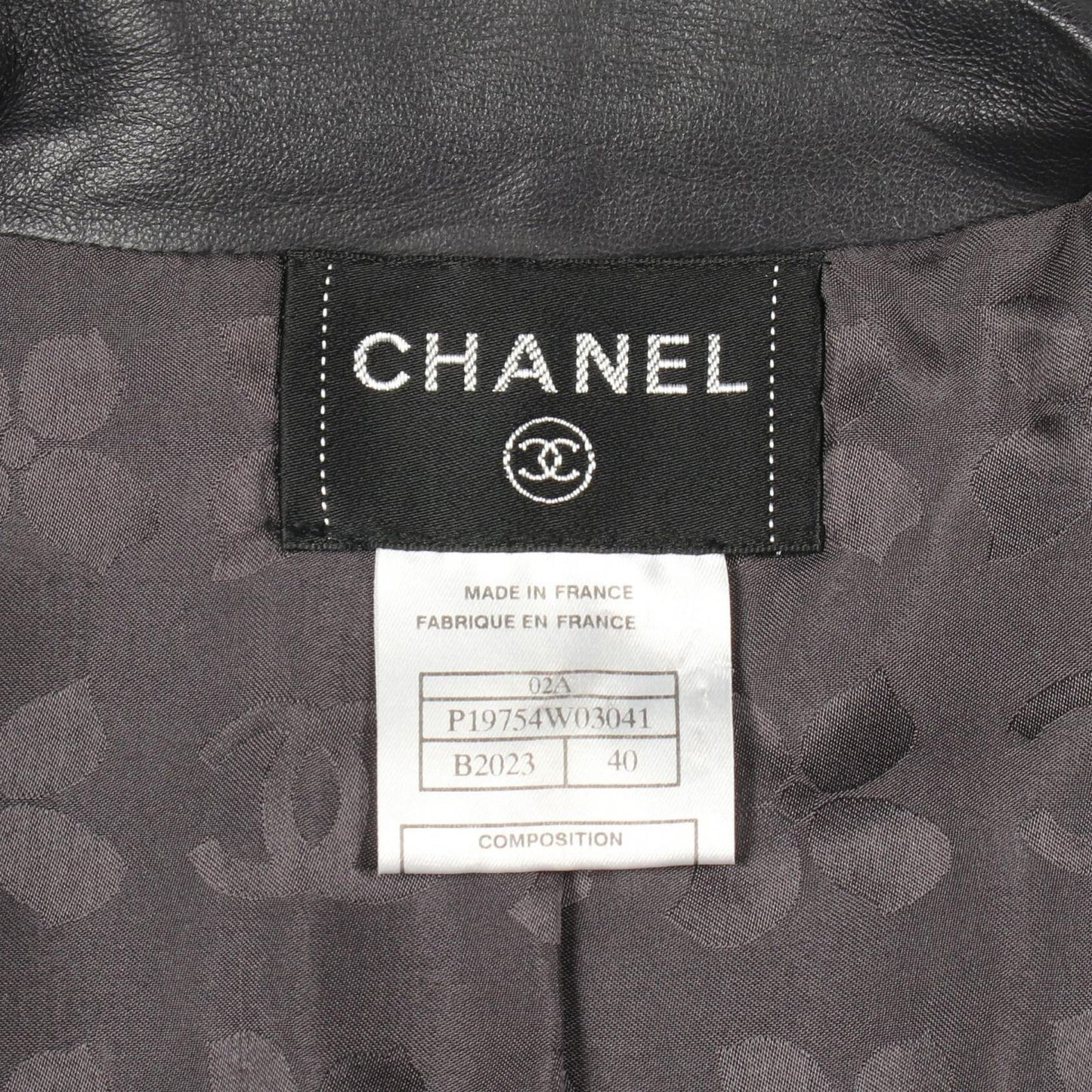 Chanel Vest CC Logo Zip Up Black Lambskin Leather — view 3