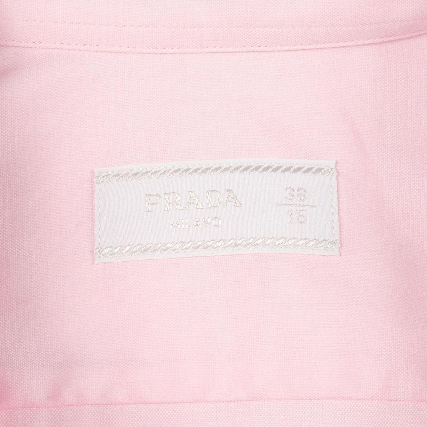 Prada Logo Embroidery Long Sleeve Cotton Shirt — view 3