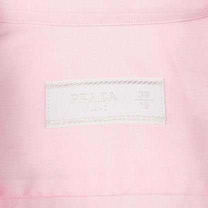 Prada Logo Embroidery Long Sleeve Cotton Shirt — view 3