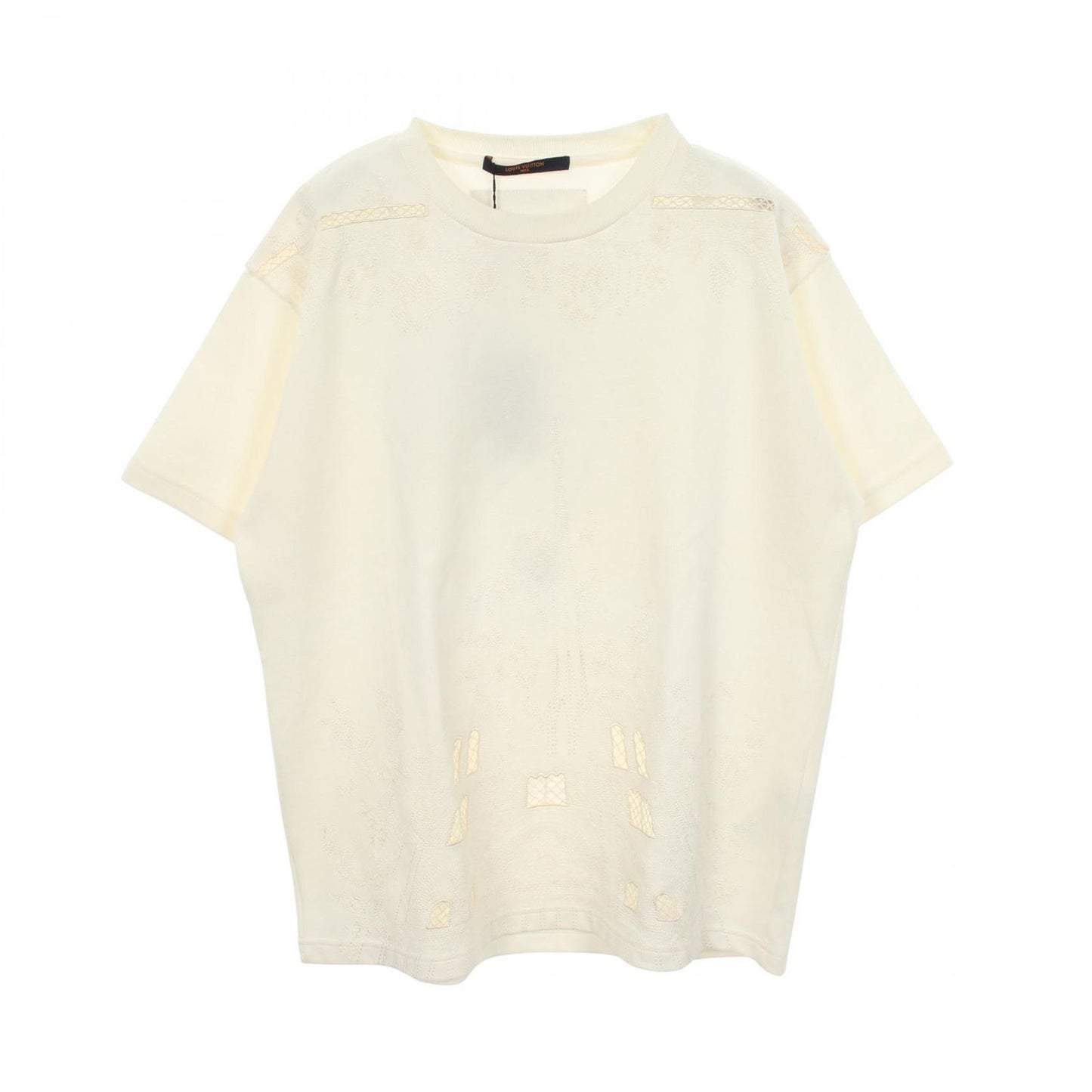 Louis Vuitton Short Sleeve T-Shirt Notre Dame Pont Neuf Embroidery White Cotton