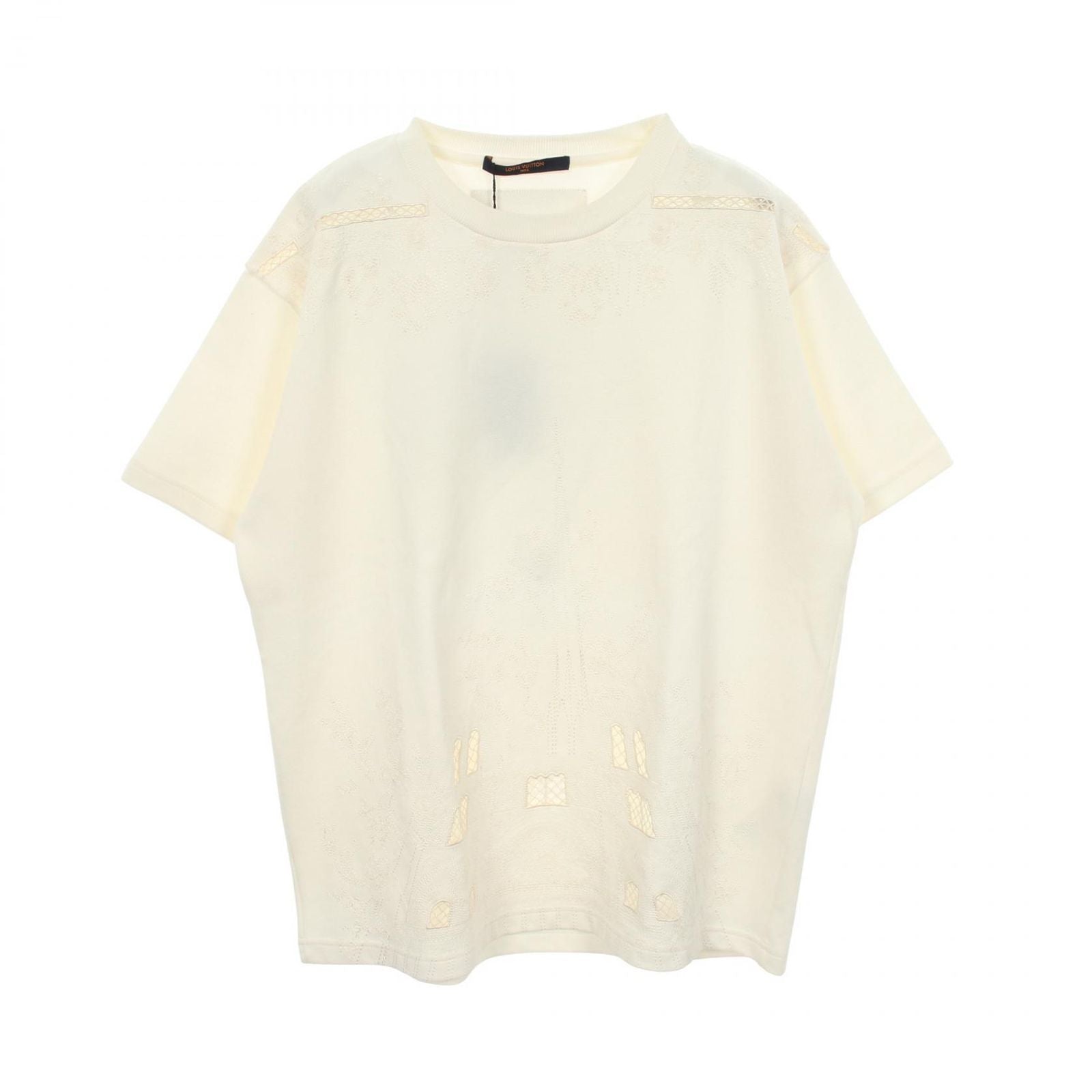 Louis Vuitton Short Sleeve T-Shirt Notre Dame Pont Neuf Embroidery White Cotton