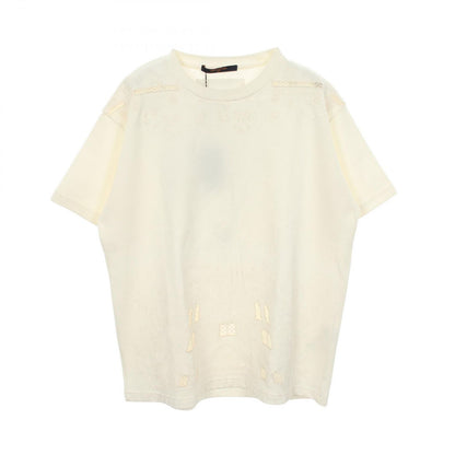 Louis Vuitton Short Sleeve T-Shirt Notre Dame Pont Neuf Embroidery White Cotton