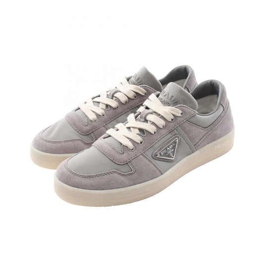 Prada Sneakers Triangle Logo Downtown Gray Nylon Suede